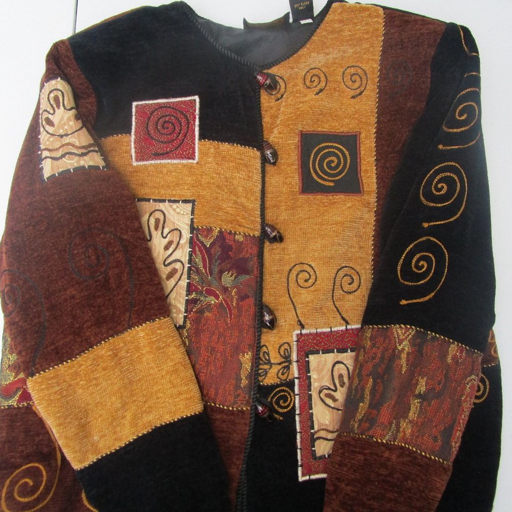 Allure Women's Boho Chic Patchwork Jacket Soft Vt… - image 6